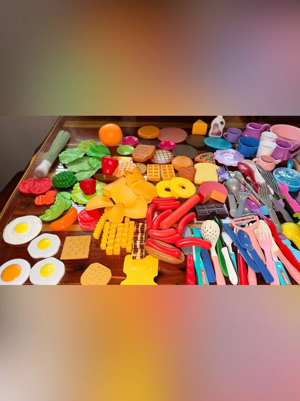 Colorful Kids Play Kitchen Set - Multicolor Toy Cookware